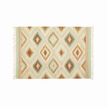 Beige kleed met diamant print