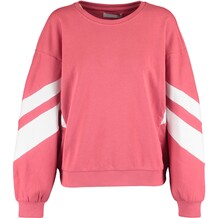 Roze trui met witte strepen