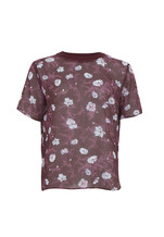 Paarse top met bloemen