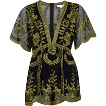 Zwart en goud playsuit