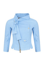 Blauw leren jasje