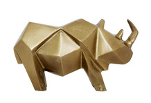 Bronzen neushoorn decoratie