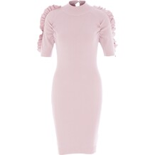 Roze jurk met schouder detail