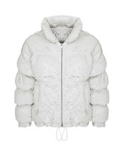 Witte puffer jas met pailletten