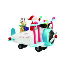 Wit en blauw kerst vliegtuig