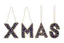 XMAS hangers met blauw kralen
