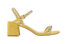 Gele suede hak met studs