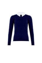 Blauwe trui met parels