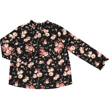 Zwarte blouse met bloemenprint