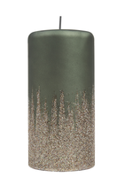 Groene glitter kaars