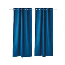 Set blauwe gordijnen