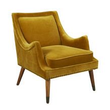 Mosterdgele fluwelen stoel