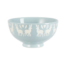 Blauwe kom met rendieren