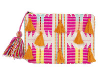 Neon clutch met franjes