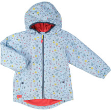 Blauwe jas met bloemen