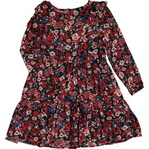 Rood met zwarte jurk met bloemenprint