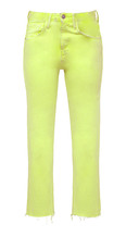 Neon gele jeans met rechte pijpen