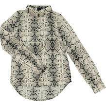 Zwart creme shirt met print