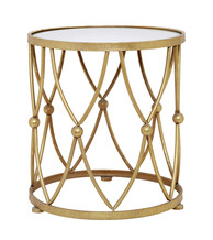 Gouden bijzettafel met spiegel