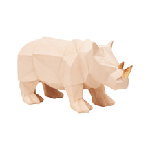 Beeldje van een roze neushoorn