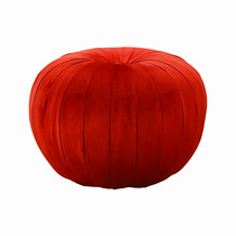 Oranje velvet poef