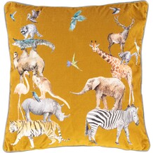 Velvet kussen met dieren
