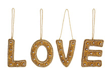 Gouden love hangers