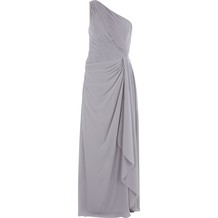 Grijze one shoulder maxi jurk