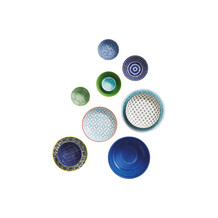 Blauwe schalen