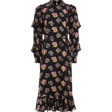 Zwarte jurk met bloemenprint