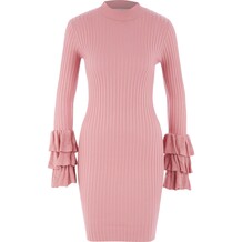 Roze ruche manchet jurk