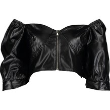 Zwarte off shoulder top met rits