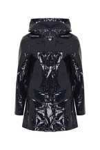 Donker blauwe regenjas