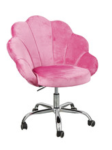 Roze fluwelen bureaustoel