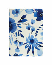 Blauw notitieboekje met bloem patroon