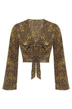 Top met luipaard print geknoopt aan de voorkant