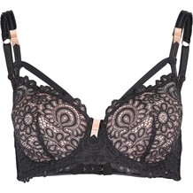 Grijs en roze kanten bh