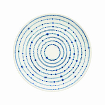 Bord met blauwe print