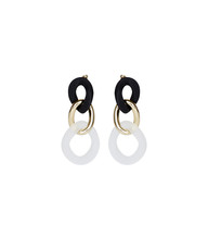 Zwart wit gouden oorbellen