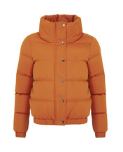 Oranje puffer jas