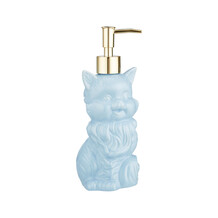 Blauwe kattenzeepdispenser