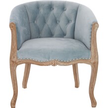 Blauwe velvet stoel