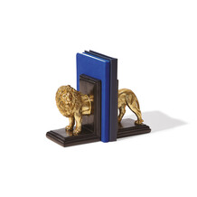 Boekensteun met gouden leeuwen