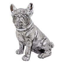 Zilveren standbeeld van hond