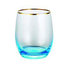 Blauw met goud glas