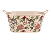 Roze plantenbak met bloem patroon