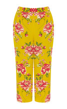 Gele bloemen broek