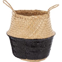 Mand van zeegras met zwarte pailletten