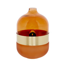 Goud met oranje tafellamp