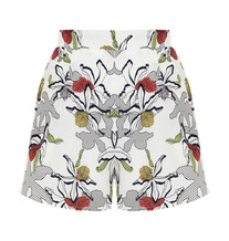 Witte krote broek met bloemenprint